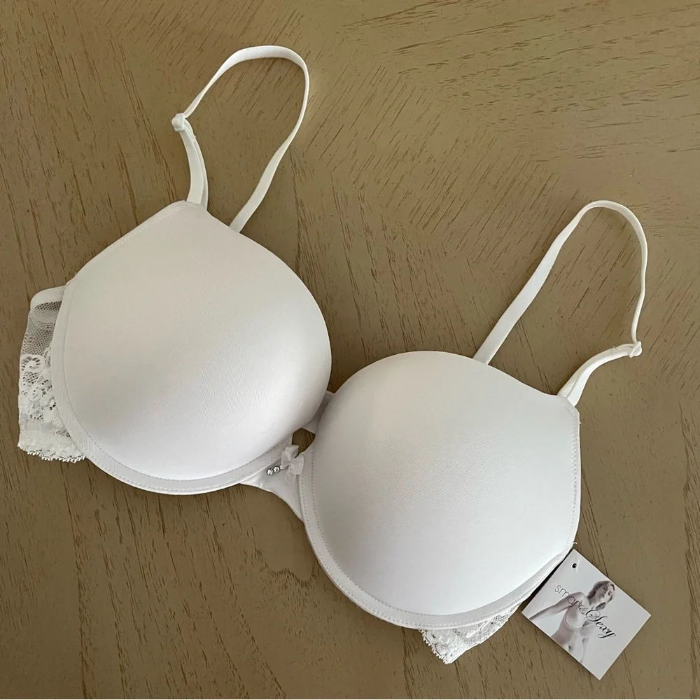 NWT Smart & Sexy Add 2 Cup Sizes Push-Up Bra |White 36C - Picture 2 of 10